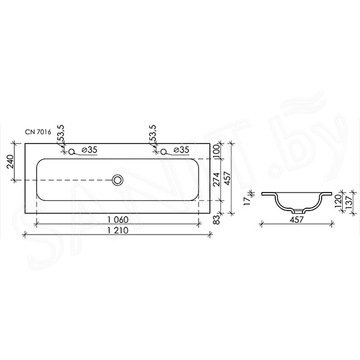 Умывальник CeramicaNova Grace CN7016MB
