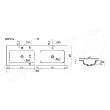 Умывальник CeramicaNova Grace CN7022 / CN7023