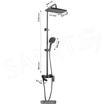 Душевая стойка Filarete Retta FL2030BG