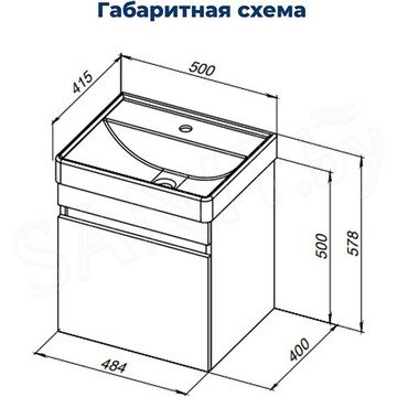 Тумба под умывальник Aquanet Оптима 50 дуб рустикальный