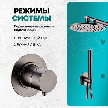 Душевая система скрытого монтажа Grocenberg GB5090 графит