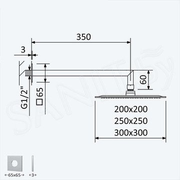 Верхний душ Bruma QuadraBlue 1456262SR Sunrise