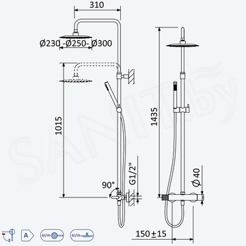 Душевая стойка Bruma Leaf 1676531SR Sunrise