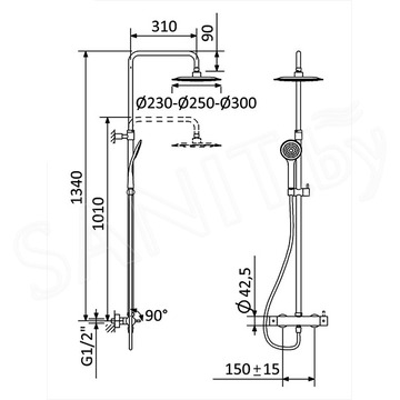Душевая стойка Bruma Lusitano 1072821ST Satinox