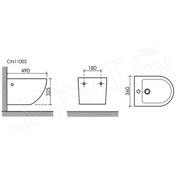 Подвесное биде CeramicaNova Uno CN11002