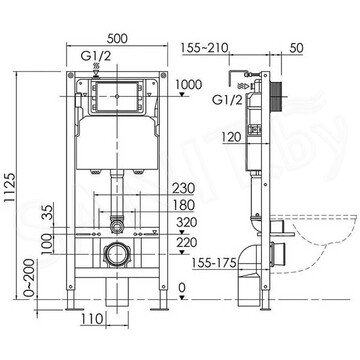 Комплект инсталляции CeramicaNova Ulma CN4006_121002CH