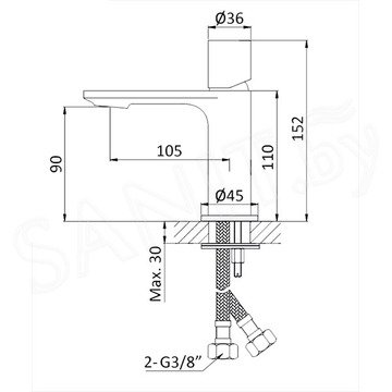 Смеситель для умывальника Bruma Adagio 1930101SR