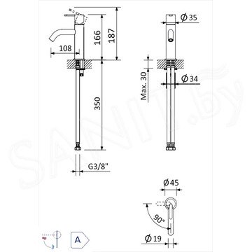 Смеситель для умывальника Bruma Leaf 1670011CR