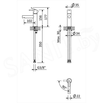 Смеситель для умывальника Bruma Leaf 1670007MM