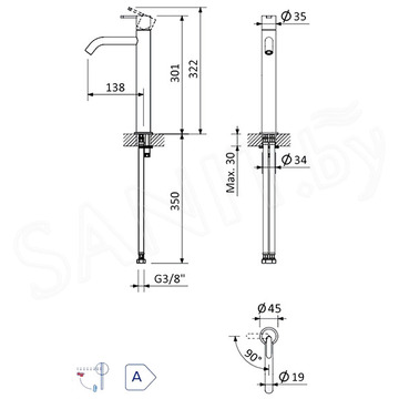 Смеситель для умывальника Bruma Leaf 1670021CR