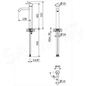 Смеситель для умывальника Bruma Leaf 1670020MM