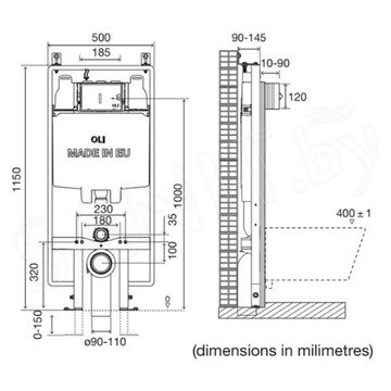 Комплект инсталляции OLI 74 S90 601803 c кнопкой Globe 152949 и подвесным унитазом Roxen Simple Compact 530120-01 Rimless Soft Close