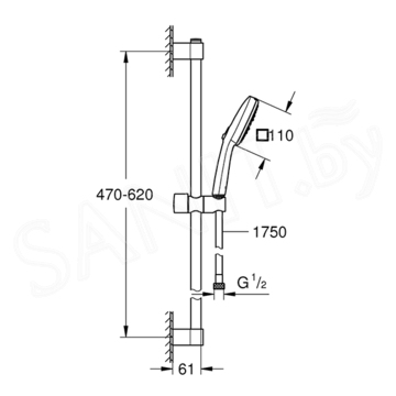 Душевой гарнитур Grohe Tempesta Cube 110 27786003