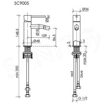 Смеситель для биде Sancos Etna SC9005GG