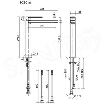 Смеситель для умывальника Sancos Studio SC9016MB