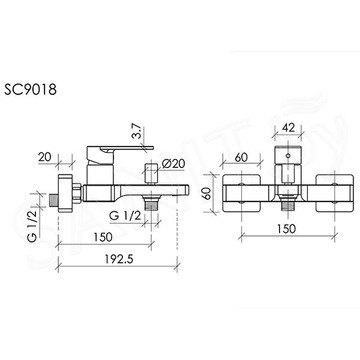 Смеситель для ванны Sancos Studio SC9018CH
