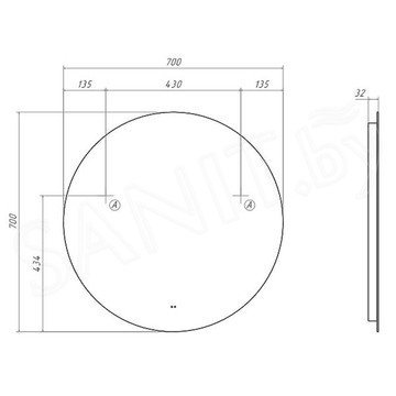 Зеркало Vigo Otti Classic 600 / 700 / 800 / 900 / 1000 / 1100