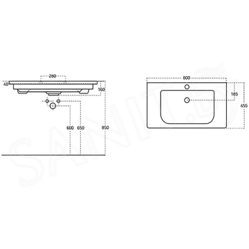 Умывальник Sanovit Soft 13065-KL / 13080-KL