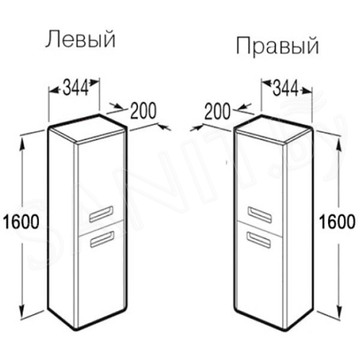 Пенал Roca Gap Original белый матовый 35
