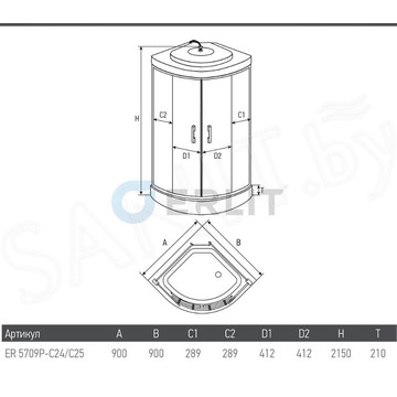 Душевая кабина Erlit ER 5709P-C24