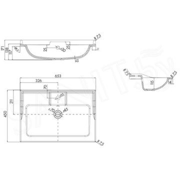 Тумба под умывальник Акватон Леон 65 Н 1A194601LBPS0/ 80 Н 1A187801LBPS0 дуб белый