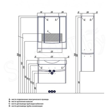 Пенал Акватон Инфинити 35 1A192303IF01L белый глянец