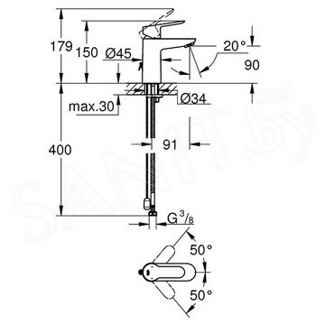 Смеситель для умывальника Grohe BauEdge 23329000