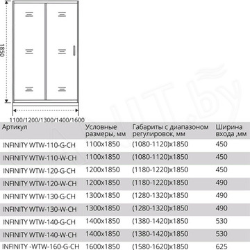 Душевая дверь Good Door Infinity WTW-G-CH