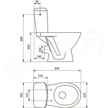 Напольный унитаз Cersanit 40 Koral 011