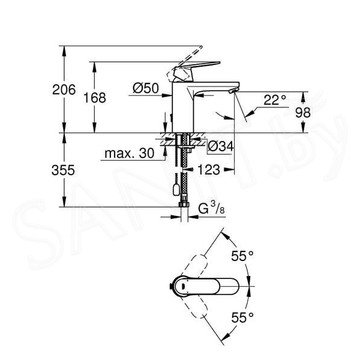 Смеситель для умывальника Grohe Eurosmart Cosmopolitan 23326000