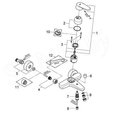 Смеситель для ванны Grohe Eurodisc Cosmopolitan 33390002