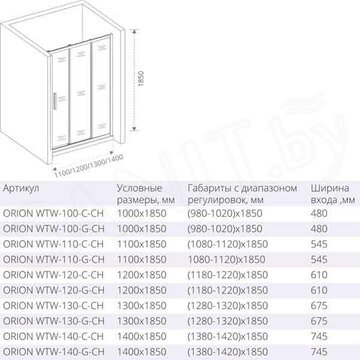 Душевая дверь Good Door Orion WTW-C-CH