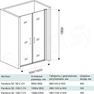 Душевая дверь Good Door Pandora SD-C-CH