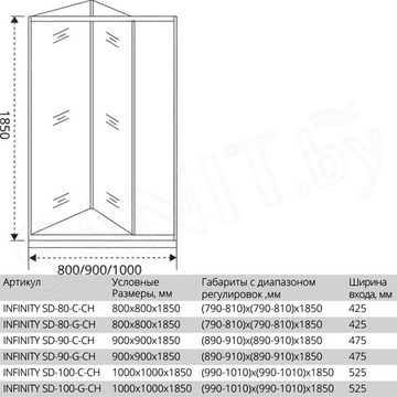 Душевая дверь Good Door Infinity SD-C-CH складная