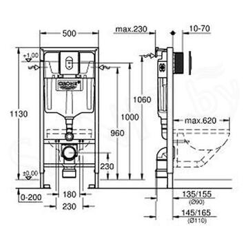 Комплект инсталляции 4 в 1 в сборе Grohe Rapid SL 38929000