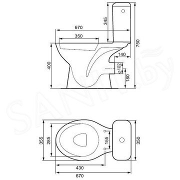 Напольный унитаз Cersanit 373 Mito Grey 010