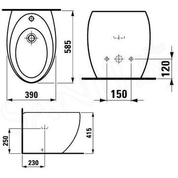 Напольное биде Laufen Il Bagno Alessi One 832971