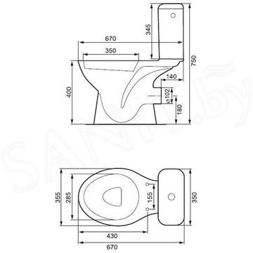 Напольный унитаз Cersanit 57 Mito Red P011