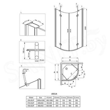 Душевой уголок Deante Abelia КТА 051P / 053P / 053P прозрачный