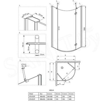 Душевой уголок Deante Abelia КТА 055P / 057P