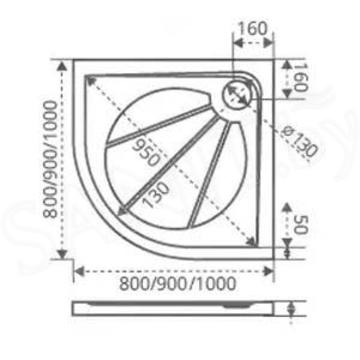 Душевой уголок Good Door Galaxy R-TD C-B черный профиль