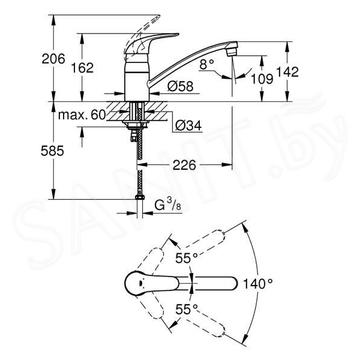 Смеситель для кухонной мойки Grohe Euroeco 32750000