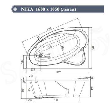 Акриловая ванна VentoSpa NIKA