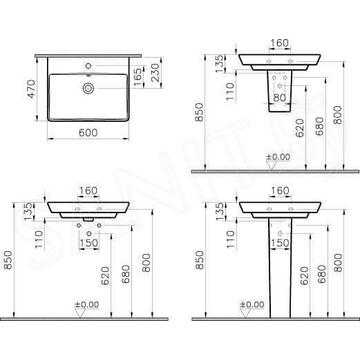Умывальник Vitra T4 4451B003-0001