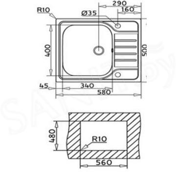 Кухонная мойка TEKA E 50 1C 580.500 MTХ (+61001302+PA330/PA133)