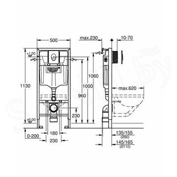 Комплект инсталляции Grohe Rapid SL 38750001 с подвесным унитазом Lavinia Boho Bell Pro Rimless