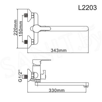 Смеситель для ванны Ledeme H03 L2203W