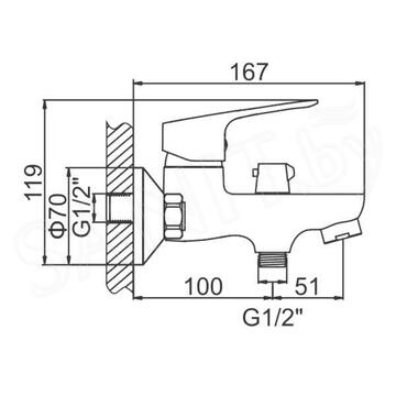Смеситель для ванны Ledeme H49 L3249