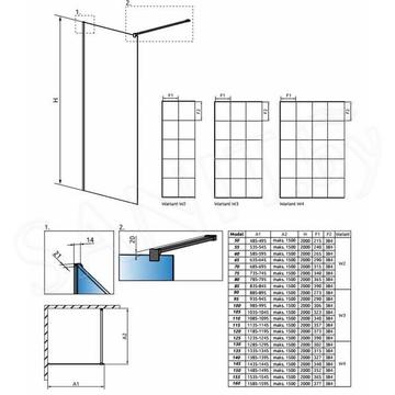 Душевая стенка Radaway Modo NEW II Black FACTORY