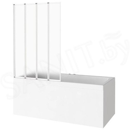 Душевая шторка на ванну Good Door SCREEN GR4-100 G-WE профиль белый перламутр